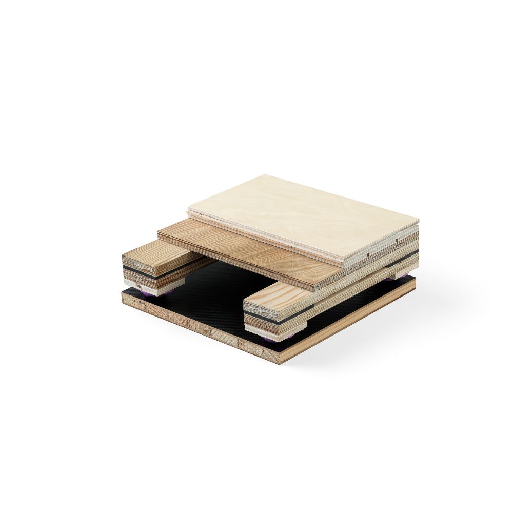 Multi-layer wood sports flooring system