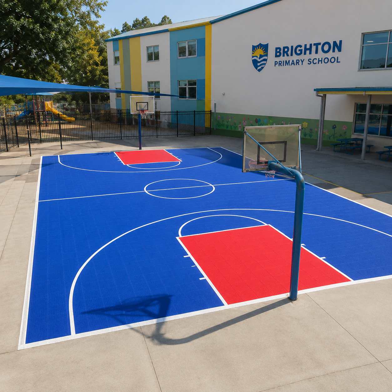 Youth basketball indoor fixed bio-based system
