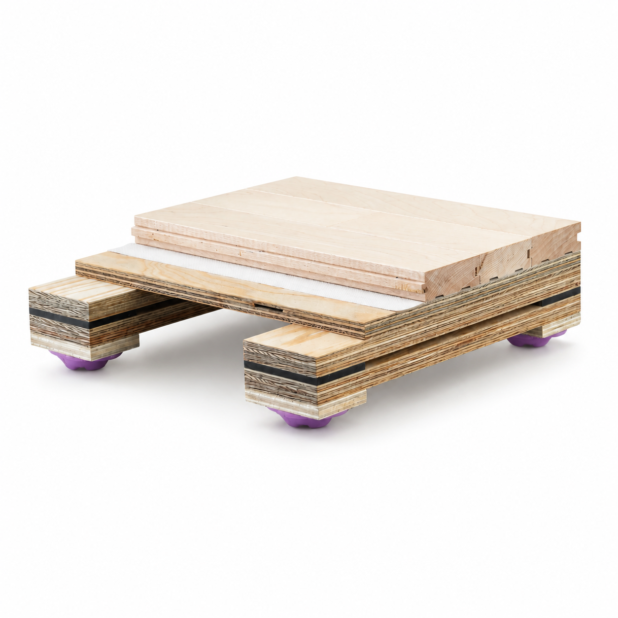 Solid Hardwood Sports Flooring System for indoor volleyball court